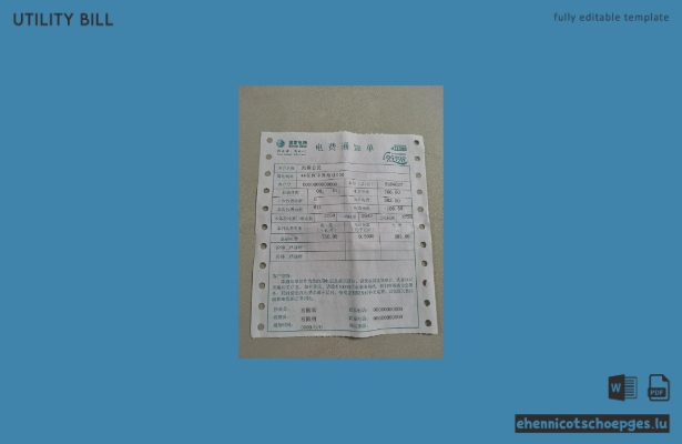 Beispielansicht einer Stromrechnung der China State Grid Corporation of China (SGCC)